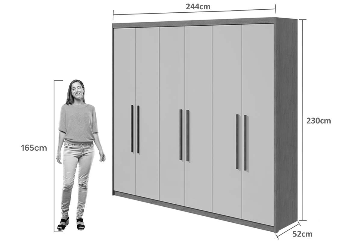 Guarda Roupa Casal 6 Portas e 5 Gavetas Áries Lopas Guarda Roupa Casal 6 Portas e 5 Gavetas Áries Lopas