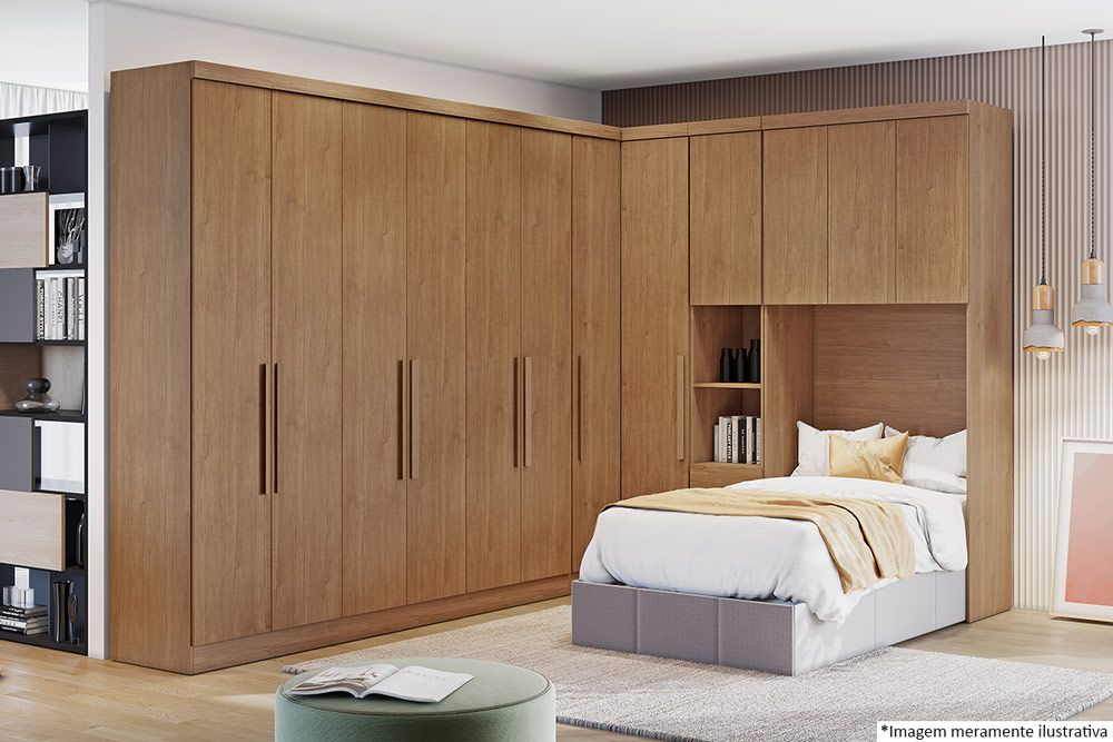 Modulado de Quarto Armário Ponte Aéreo Solteiro Rizon/Linea c/3 Portas N. Horizonte Modulado de Quarto Armário Ponte Aéreo Solteiro Rizon/Linea c/3 Portas N. Horizonte