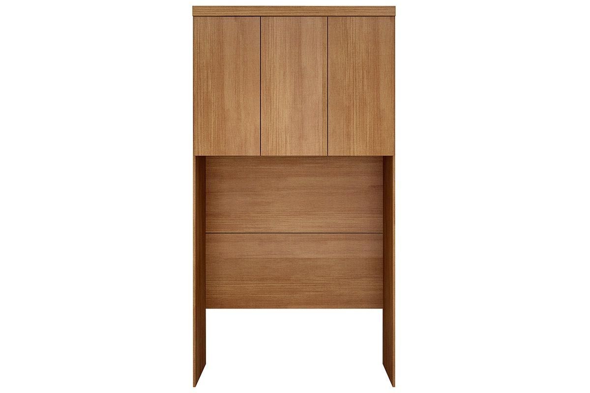 Modulado de Quarto Armário Ponte Aéreo Solteiro Rizon/Linea c/3 Portas N. HorizonteCumaru Ripado 3D