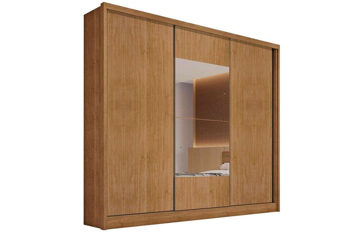 Guarda Roupa Casal 3 Portas Correr c/Esp 6Gavs Arezzo N. Horizonte