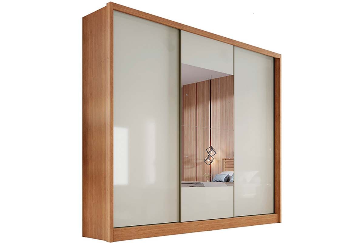 Guarda Roupa Casal 3 Portas Correr c/Espelho 8Gavs Arezzo/Medelim N. HorizonteCumaruFendi 25