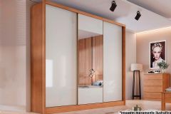 Guarda Roupa Casal 3 Portas Correr c/Espelho 8Gavs Arezzo/Medelim N. Horizonte