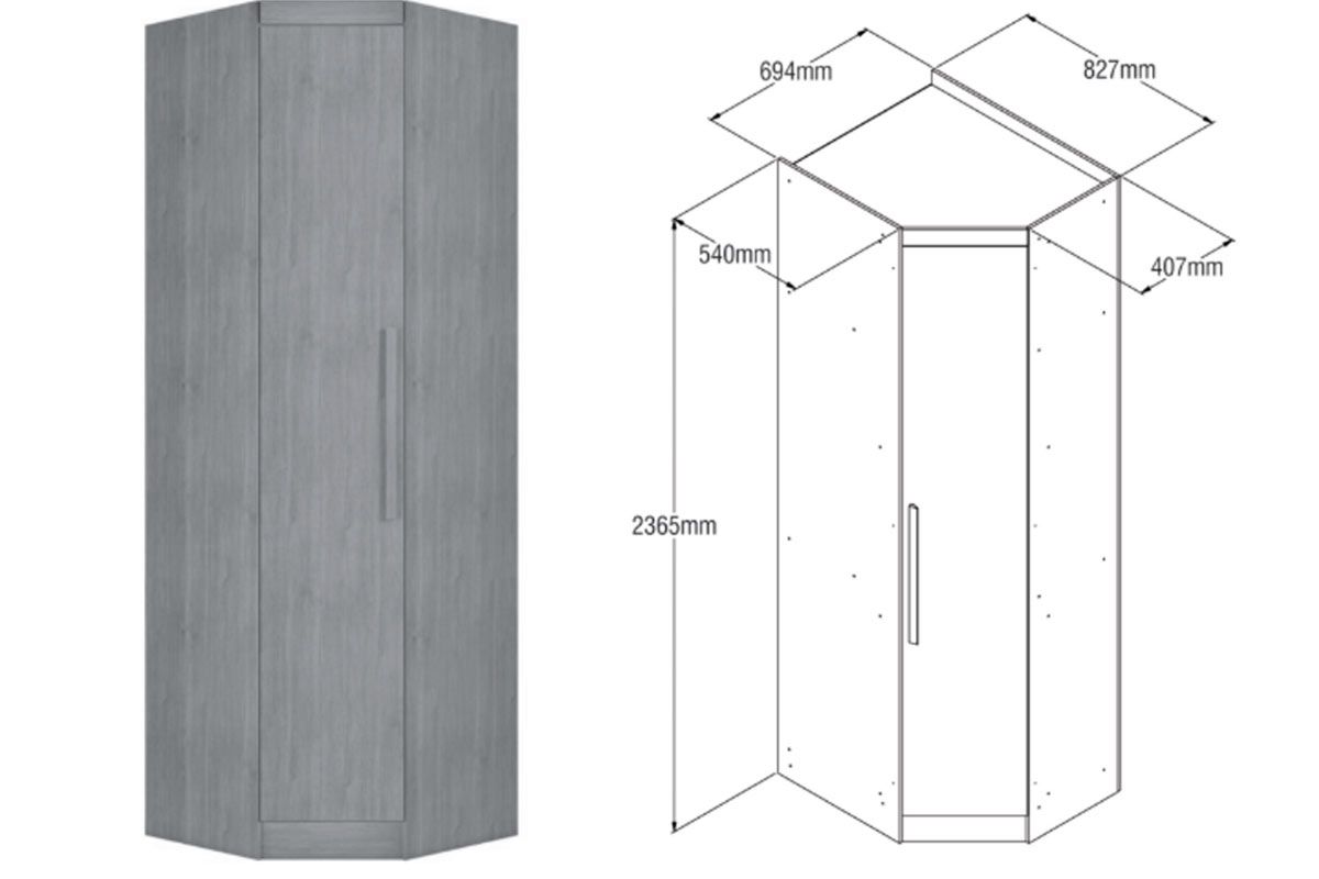 Modulado de Quarto Closet de Canto Oblíquo Rizon/Linea c/1 Porta N. Horizonte Modulado de Quarto Closet de Canto Oblíquo Rizon/Linea c/1 Porta N. Horizonte