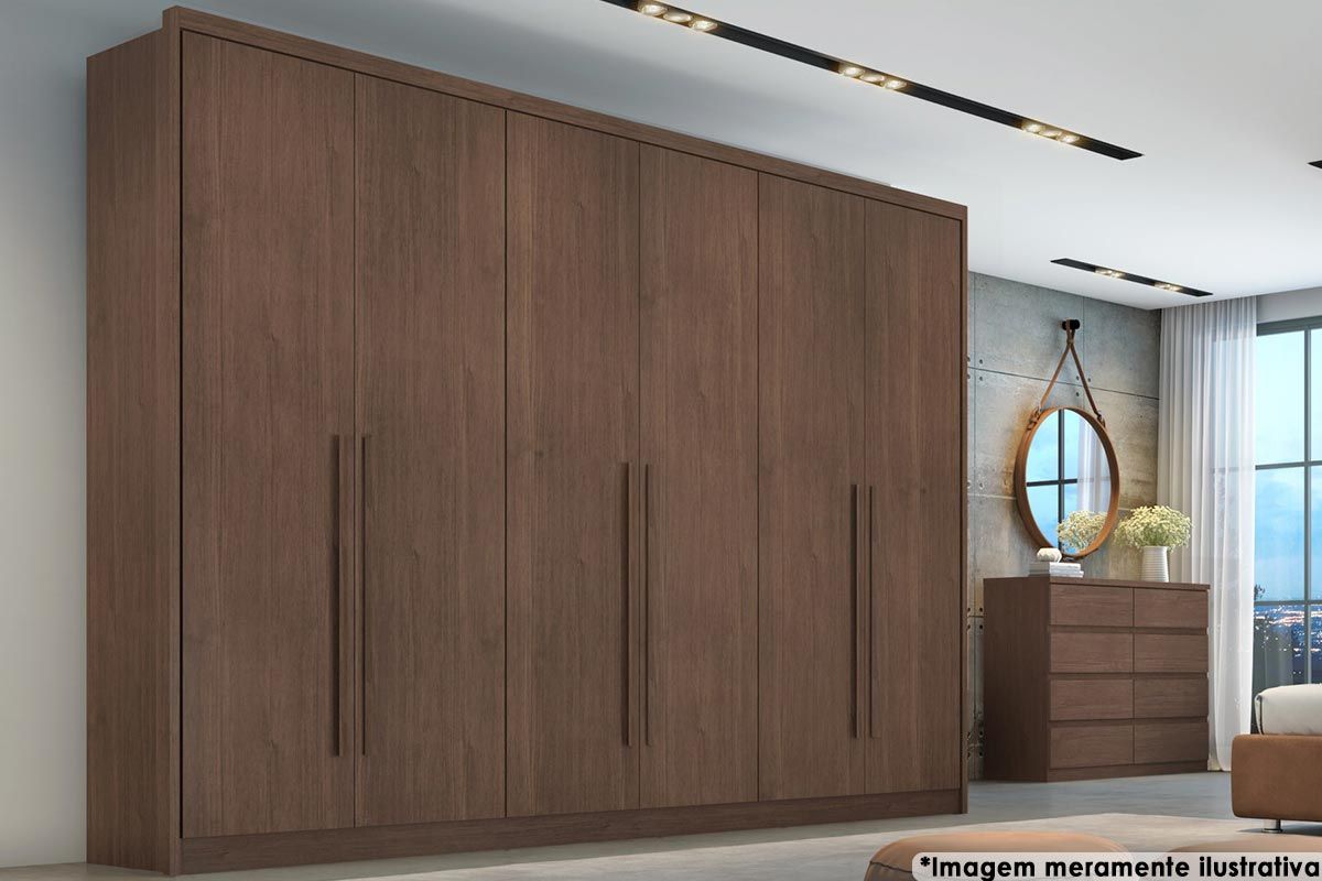 Guarda Roupa Casal 6 Portas 6Gavs Robust/Livorno N. Horizonte
