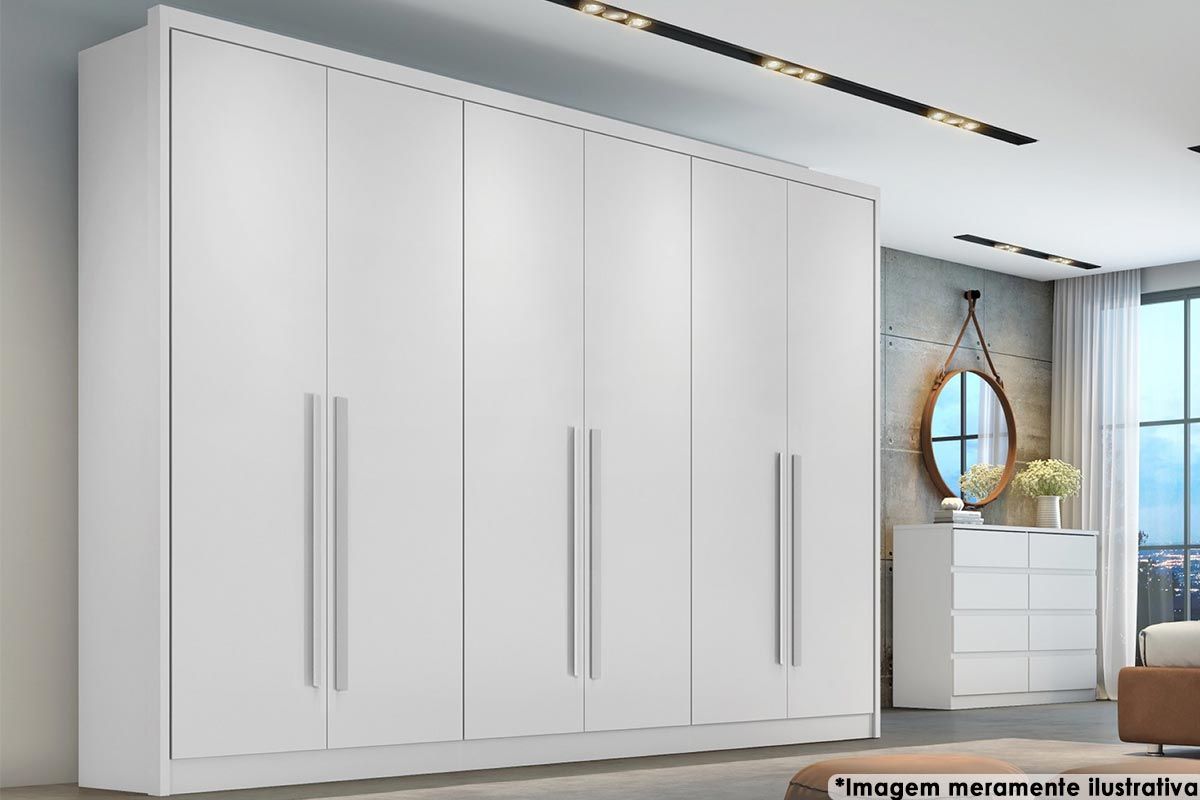 Guarda Roupa Casal 6 Portas 6Gavs Robust/Livorno N. Horizonte