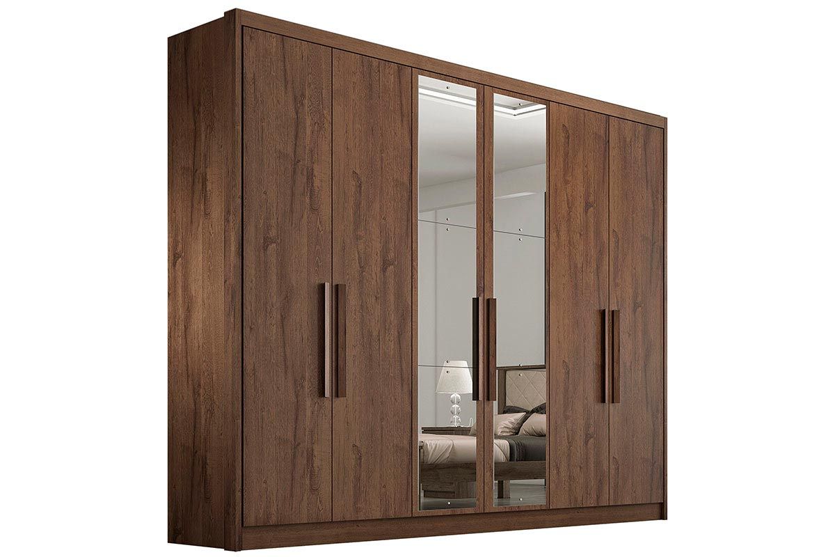 Guarda Roupa Casal 6 Portas c/Espelho 6Gavs Rizon/Linea N. Horizonte