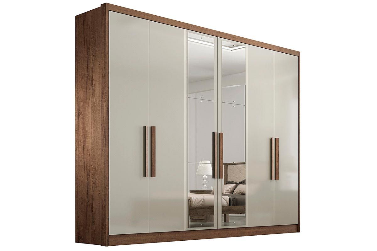 Guarda Roupa Casal 6 Portas c/Espelho 6Gavs Rizon/Linea N. Horizonte
