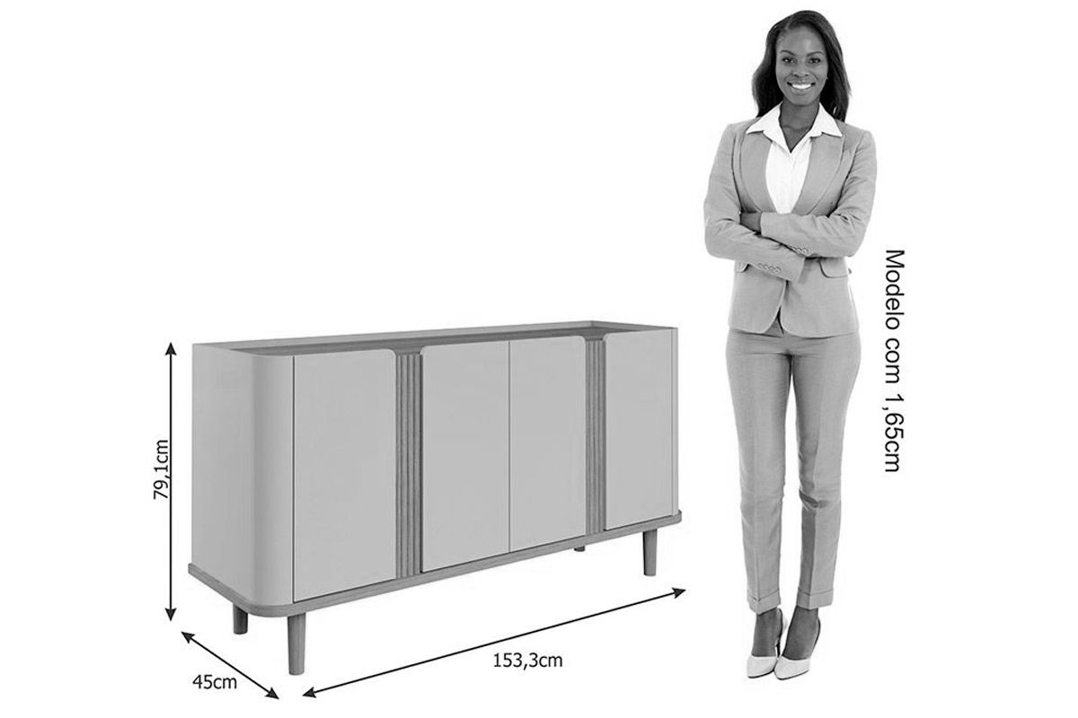 Buffet de Sala Jantar Eva c/4 Portas Cimol Buffet de Sala Jantar Eva c/4 Portas Cimol