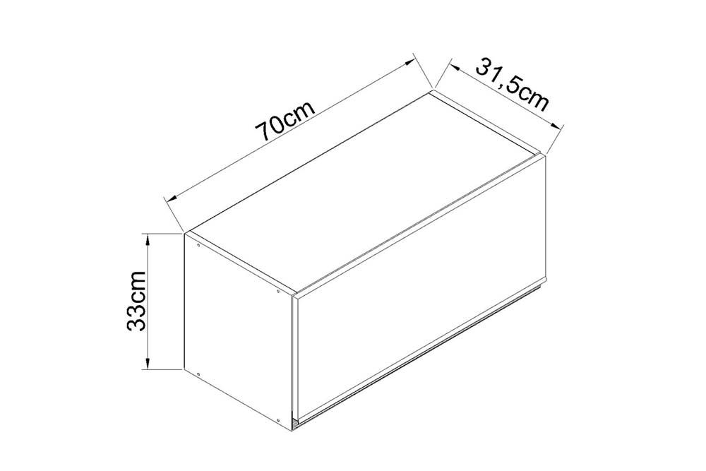 Armário Aéreo Cozinha Genialflex Conecta c/1 Porta Basculante 70cm Armário Aéreo Cozinha Genialflex Conecta c/1 Porta Basculante 70cm