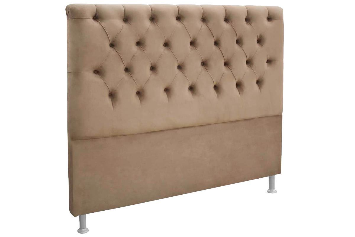 Cabeceira Box Estofada Simbal EmbaixatrizCasal - Suede Bege