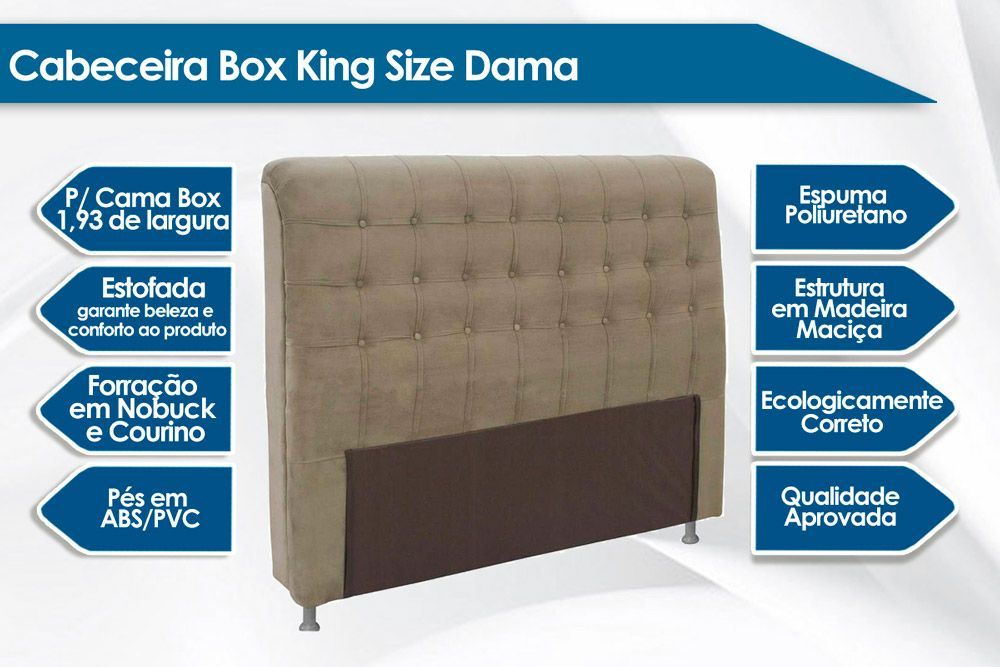 Cabeceira Box Estofada Simbal Dama Cabeceira Box Estofada Simbal Dama