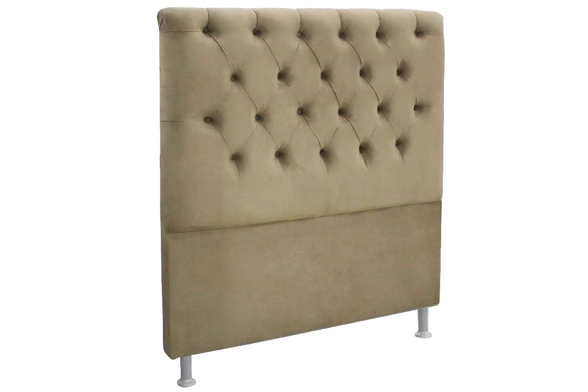 Cabeceira Box Estofada Simbal EmbaixatrizSolteiro - Suede Marrom Taupe