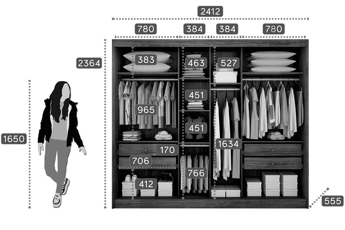 Guarda Roupa Casal 3 Portas Correr c/Esp 4Gavs Toulon Plus N. Horizonte Guarda Roupa Casal 3 Portas Correr c/Esp 4Gavs Toulon Plus N. Horizonte
