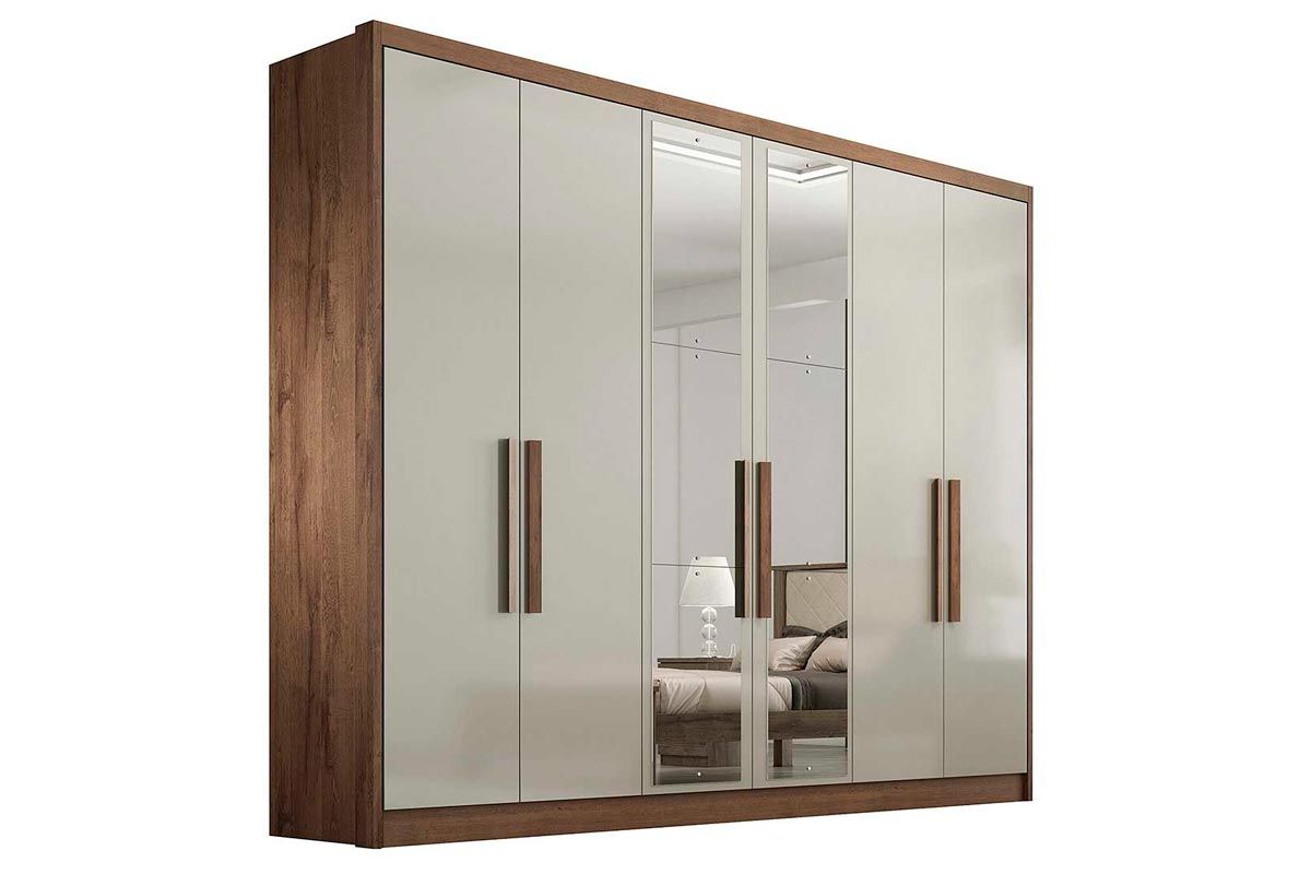 Guarda Roupa Casal 6 Portas c/Espelho 8Gavs Rizon/Linea N. Horizonte Guarda Roupa Casal 6 Portas c/Espelho 8Gavs Rizon/Linea N. Horizonte