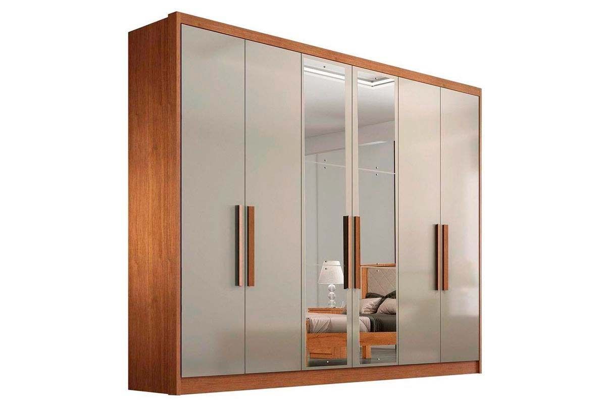Guarda Roupa Casal 6 Portas c/Espelho 8Gavs Rizon/Linea N. HorizonteCumaru/Fendi (B23) - (F25) Guarda Roupa Casal 6 Portas c/Espelho 8Gavs Rizon/Linea N. HorizonteCumaru/Fendi (B23) - (F25)