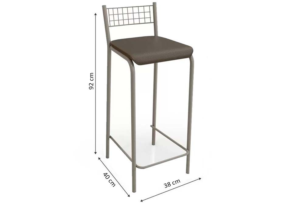 Banqueta Sala de Jantar Gênova 1B705NK Aço 1 Un Kappesberg