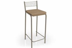 Banqueta Sala de Jantar Gênova 1B705NK Aço 1 Un Kappesberg - Niquel/Corano Cappuccino