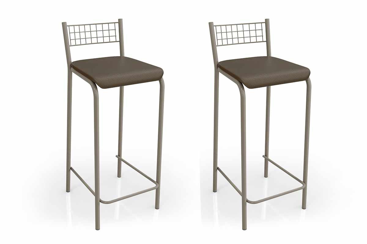 Banqueta Sala de Jantar Gênova 2B705NK Aço Kit 2 Un Kappesberg
