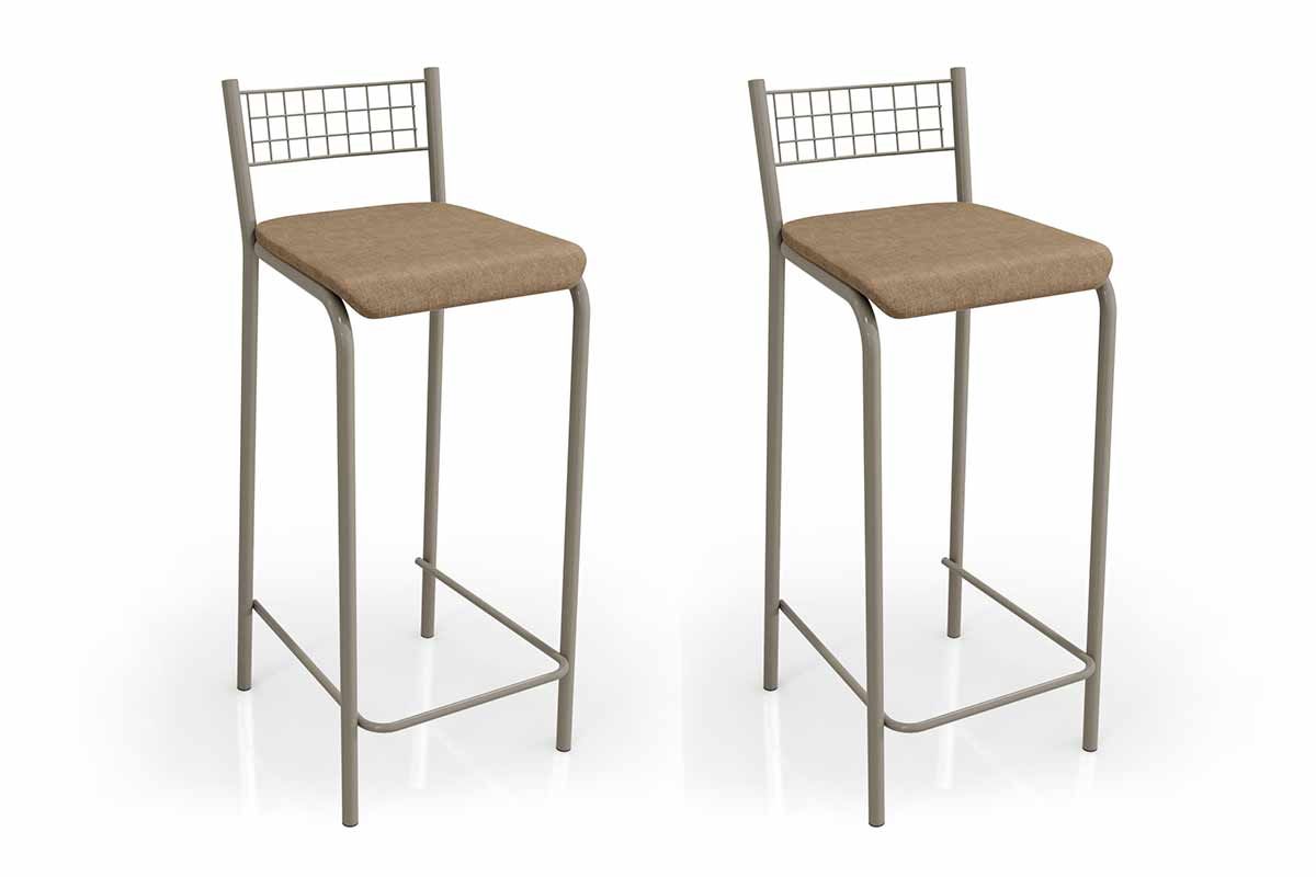 Banqueta Sala de Jantar Gênova 2B705NK Aço Kit 2 Un Kappesberg