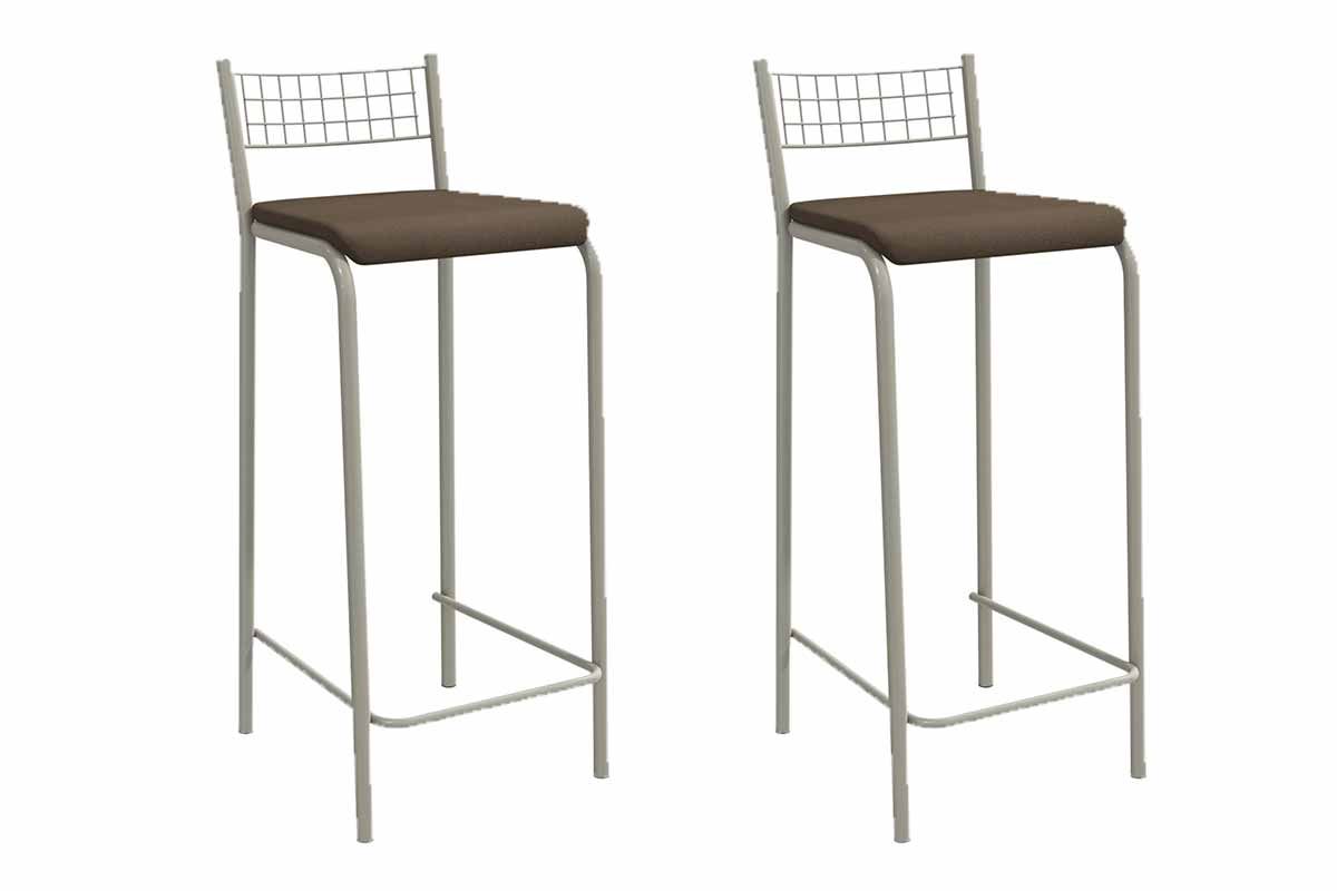 Banqueta Sala de Jantar Gênova 2B705NK Aço Kit 2 Un Kappesberg