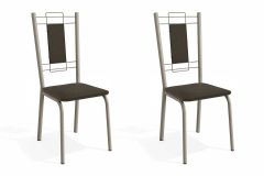 Cadeira Jantar Florença 2C005NK Aço Kit 2Un Kappesberg