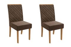 Cadeira Jantar Gardênia 2CAD149 Madeirado Kit 2 Un Kappesberg - Canela/Suede Capuccino