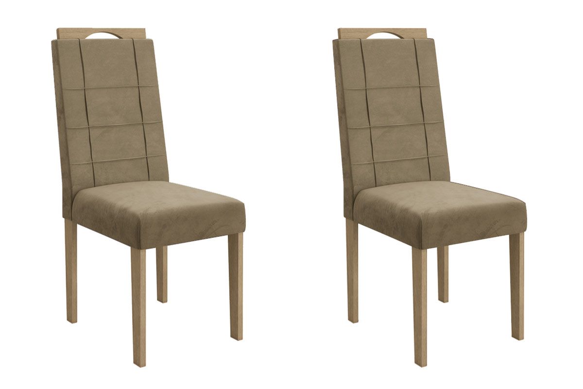 Cadeira Jantar Flora 2CAD150 Madeirado Kit 2 Un Kappesberg