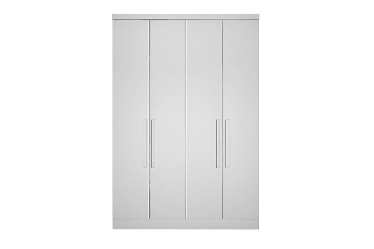 Modulado de Quarto Guarda Roupa c/4 Portas e 3 Gavetas Rizon/Linea N. HorizonteNeve