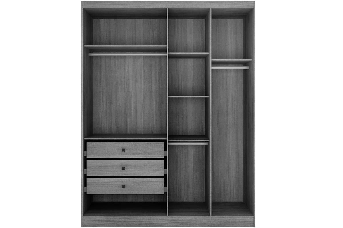 Modulado de Quarto Guarda Roupa c/4 Portas e 3 Gavetas Rizon/Linea N. Horizonte