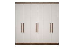 Modulado de Quarto Guarda Roupa c/6 Portas e 8 Gavetas Rizon/Linea N. Horizonte - Cacau Canela/Fendi