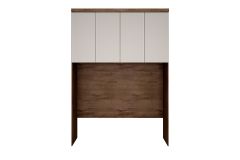 Modulado de Quarto Armário Ponte Aéreo Casal/Queen 167cm Rizon/Linea c/4 Portas N. Horizonte - Cacau Canela/Fendi