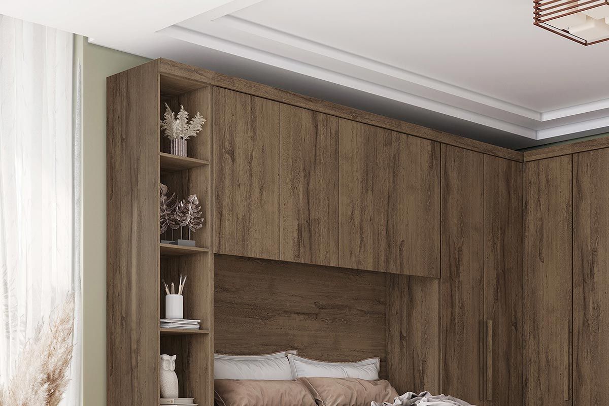 Modulado de Quarto Armário Ponte Aéreo Casal/Queen 167cm Rizon/Linea c/4 Portas N. Horizonte Modulado de Quarto Armário Ponte Aéreo Casal/Queen 167cm Rizon/Linea c/4 Portas N. Horizonte