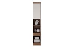 Modulado de Quarto Armário Mesa de Cabeceira Rizon/Linea c/1 Porta e 1 Gaveta N. Horizonte - Cacau Canela/Fendi