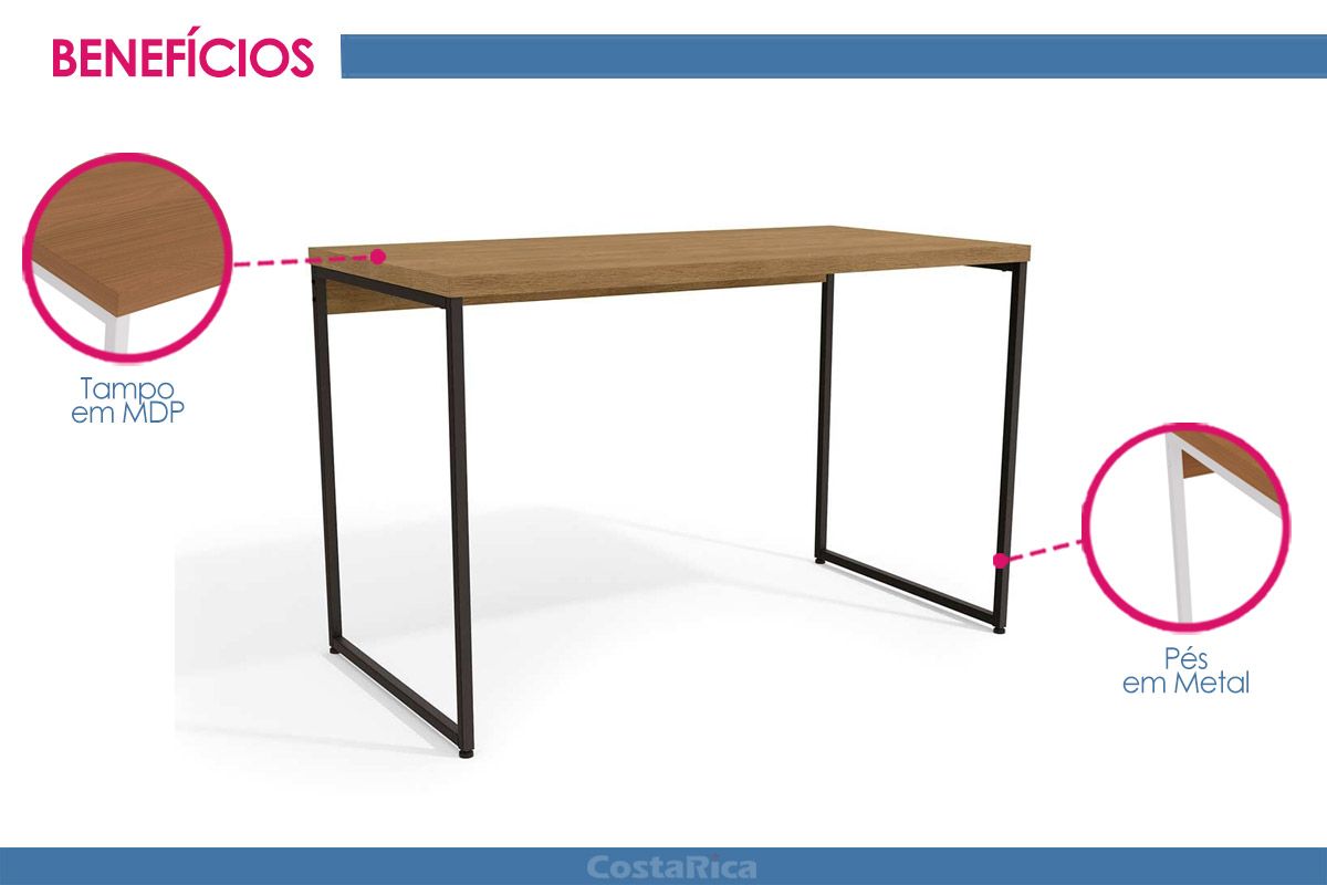 Mesa de Escritório Secretária Industrial LI002 Kappesberg Mesa de Escritório Secretária Industrial LI002 Kappesberg