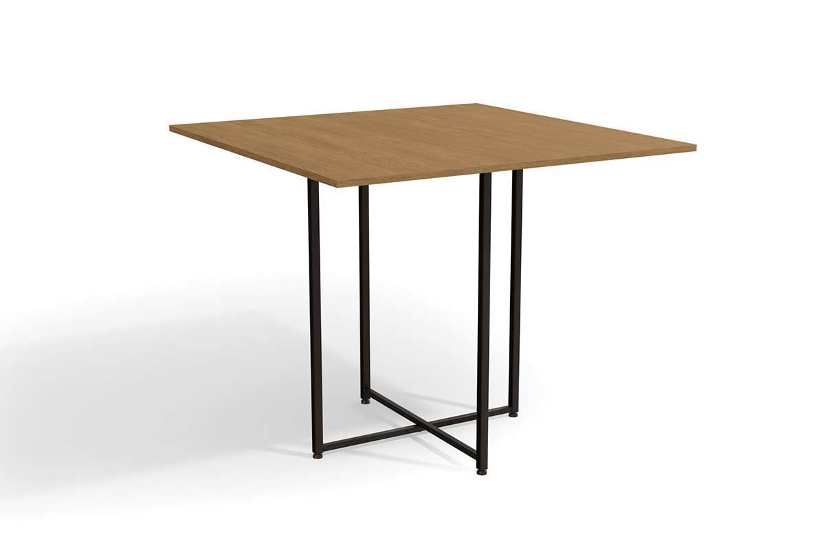 Mesa Jantar Industrial LI011 c/Tampo Madeirado 90x90cm KappesbergFreijo/Preto
