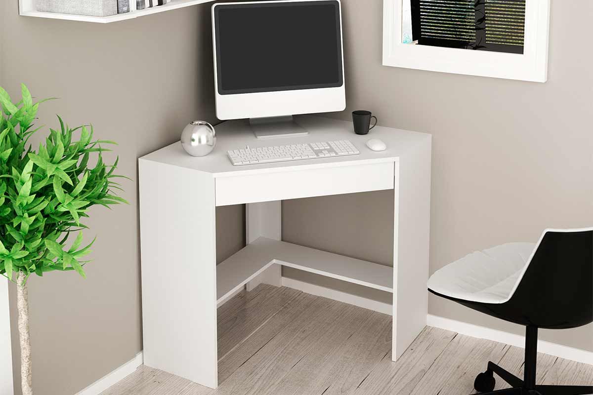 Mesa de Escritório Canto ME4169 c/1 Gaveta Tecno Mobili