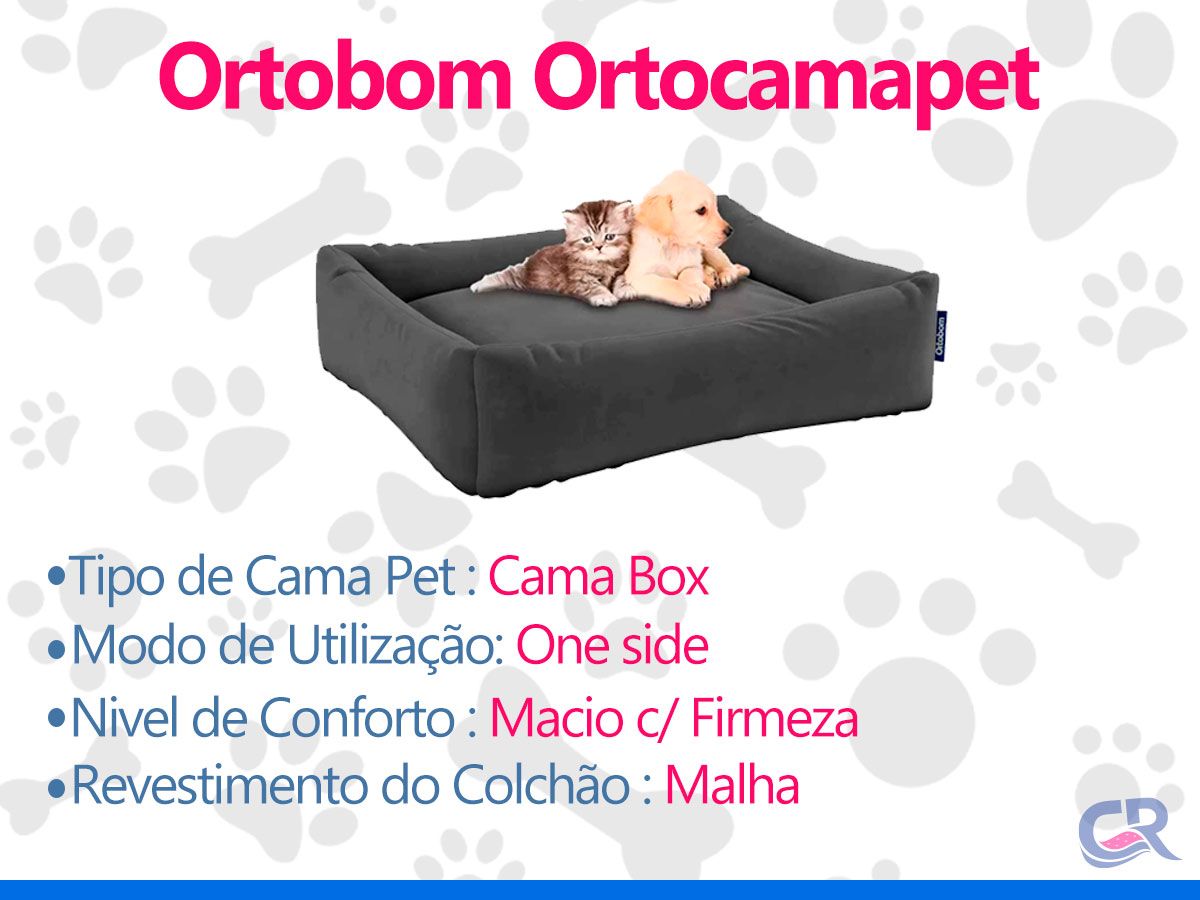 Cama Colchão p/ Cachorro e Gato Orto PET Cinza Ortobom Cama Colchão p/ Cachorro e Gato Orto PET Cinza Ortobom