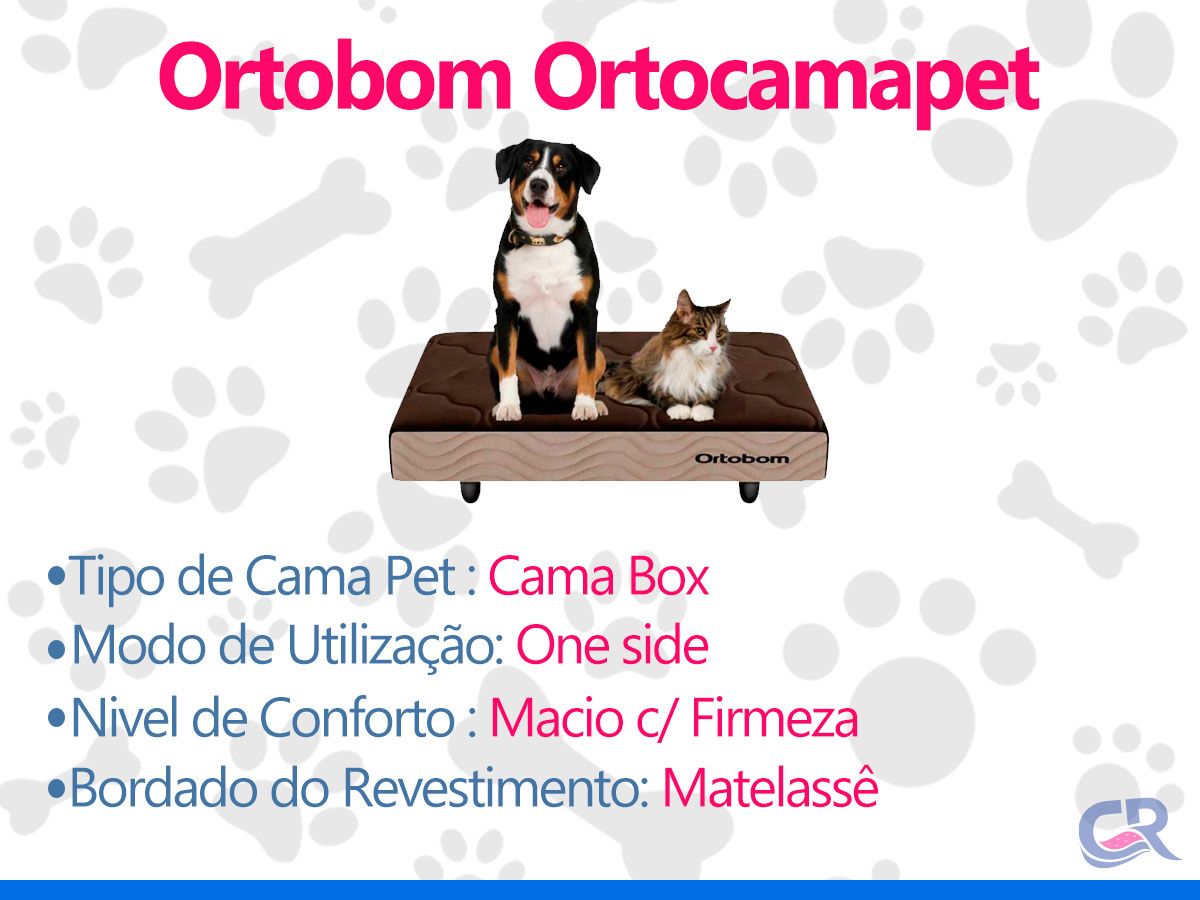 Cama Colchão p/ Cachorro e Gato Orto PET Bege Ortobom
