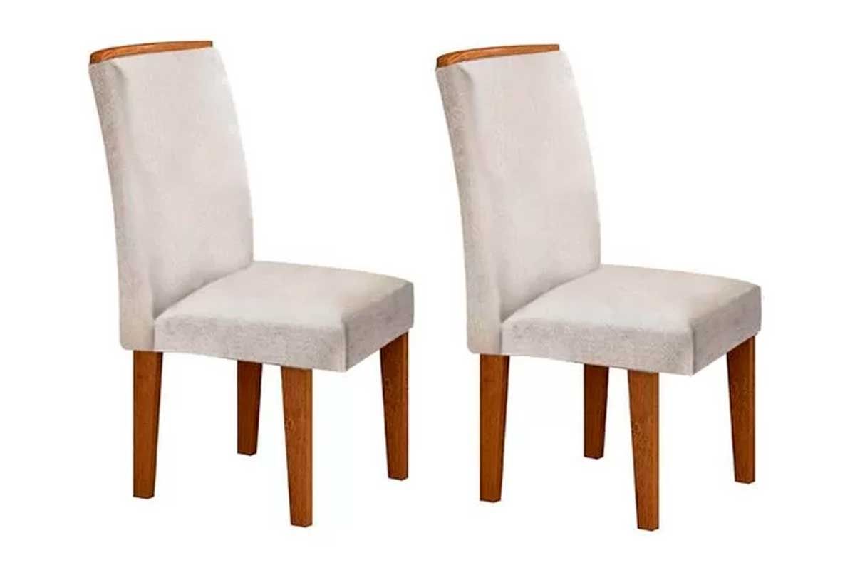Cadeira Jantar Lunara Kit 2 Un RufatoCapuccino/Suede Creme