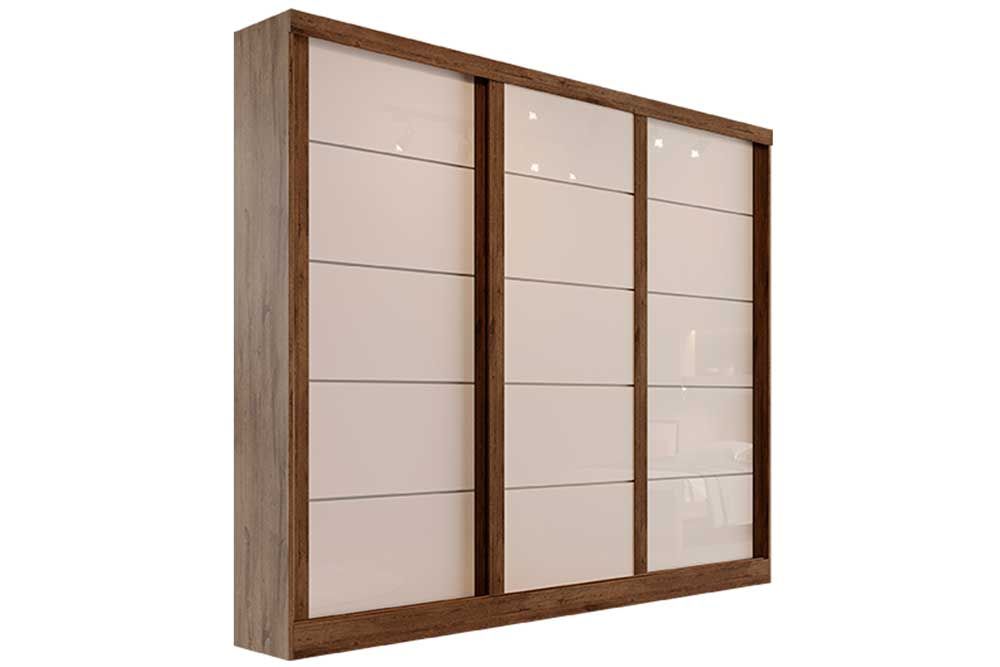 Guarda Roupa Casal 3 Portas de Correr e 4 Gavetas Capri Bianchi