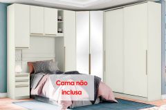 Quarto Modulado Solteiro Seletto 5 Peças (1 Ponte + 1 Closet + 2 G Roupas + 1 Componente) QMH03 - Henn