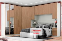 Modulado de Quarto Seletto 6 Peças (1 Ponte + 1 Closet + 2 G Roupas + 2 Complementos) QMH06 - Henn