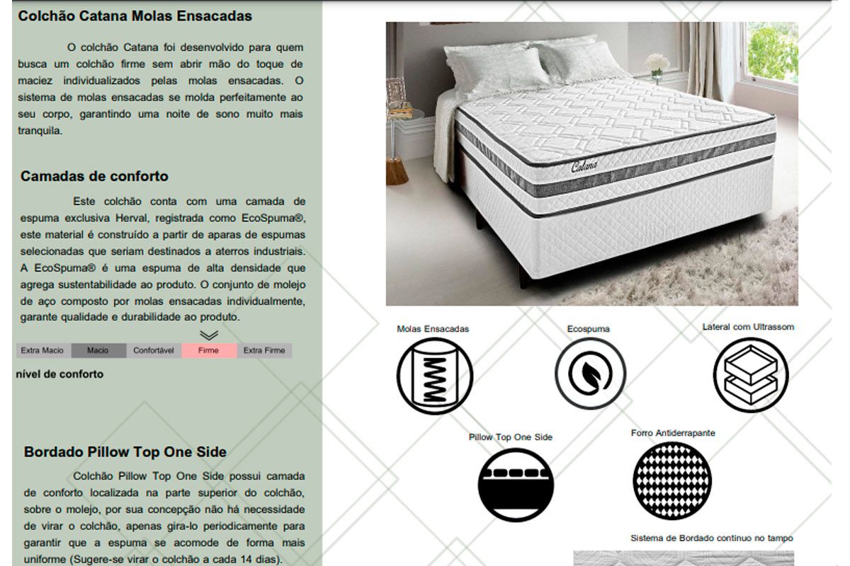 Colchão Molas Ensacadas Herval Catana Colchão Molas Ensacadas Herval Catana