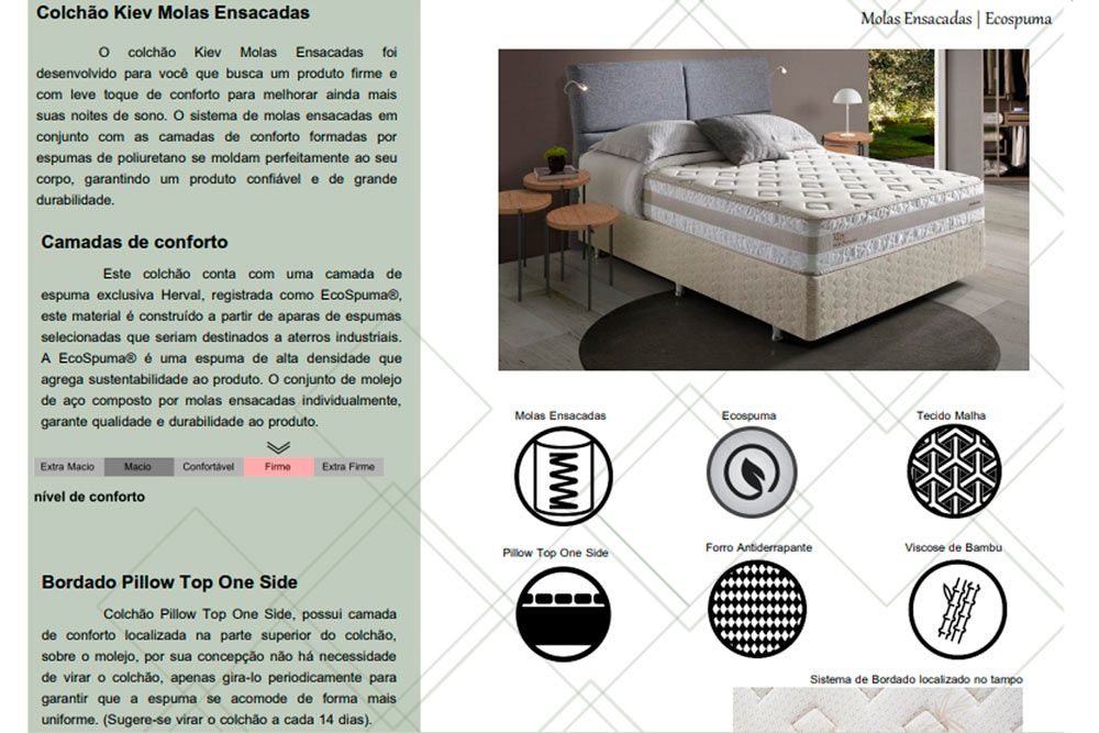 Colchão Molas Ensacadas Herval Kiev Colchão Molas Ensacadas Herval Kiev