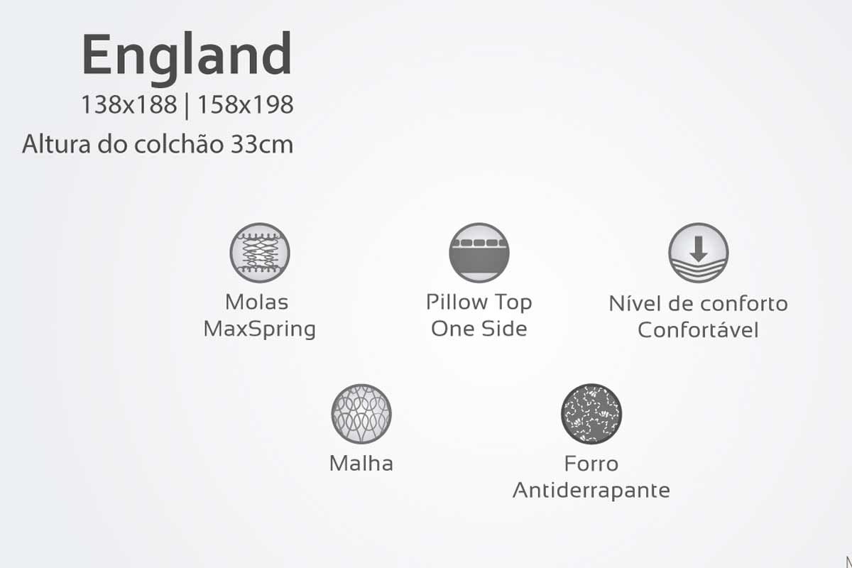 Colchão Molas Maxspring Herval England Colchão Molas Maxspring Herval England