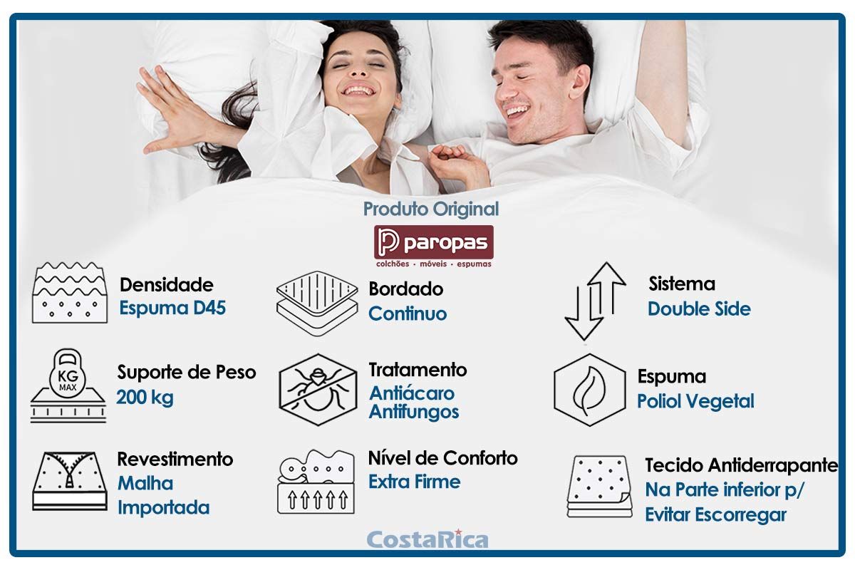 Colchão Ortopédico Paropas D45 Resiste Hotel DouFace Colchão Ortopédico Paropas D45 Resiste Hotel DouFace