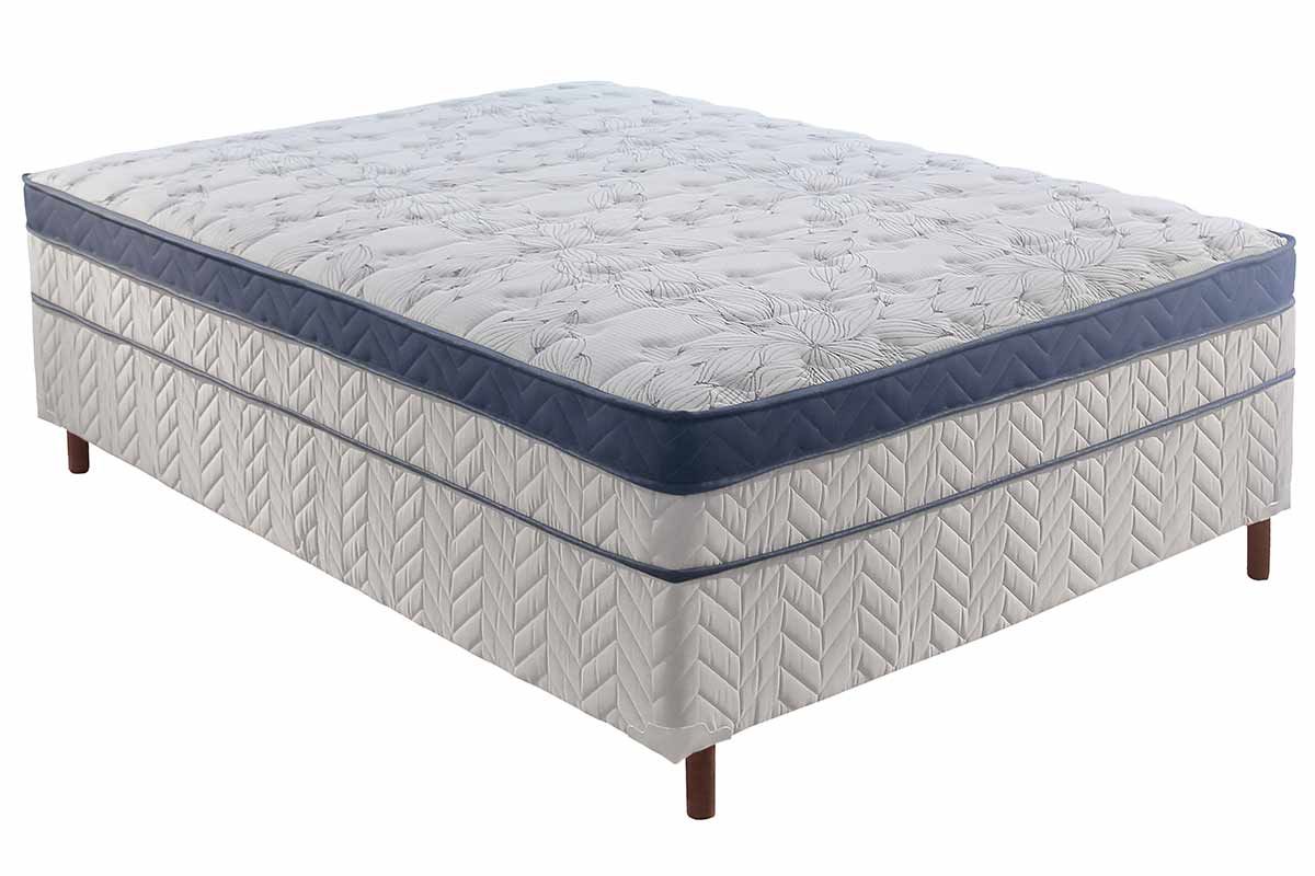 Cama Box Conjugado c/Colchão Sublime White ParopasCasal - 138x188x48