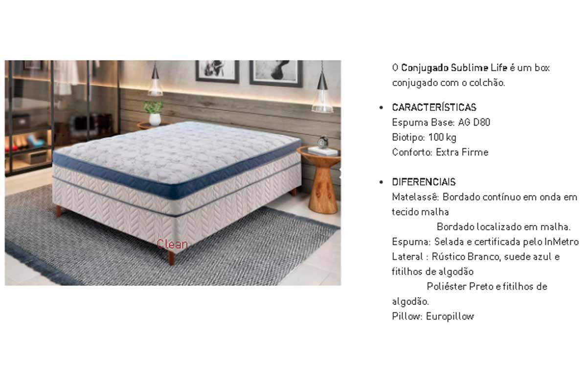 Cama Box Conjugado c/Colchão Sublime White Paropas
