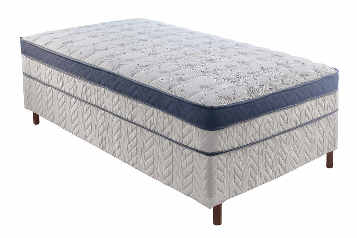 Cama Box Conjugado c/Colchão Sublime White ParopasSolteiro - 88x188x48