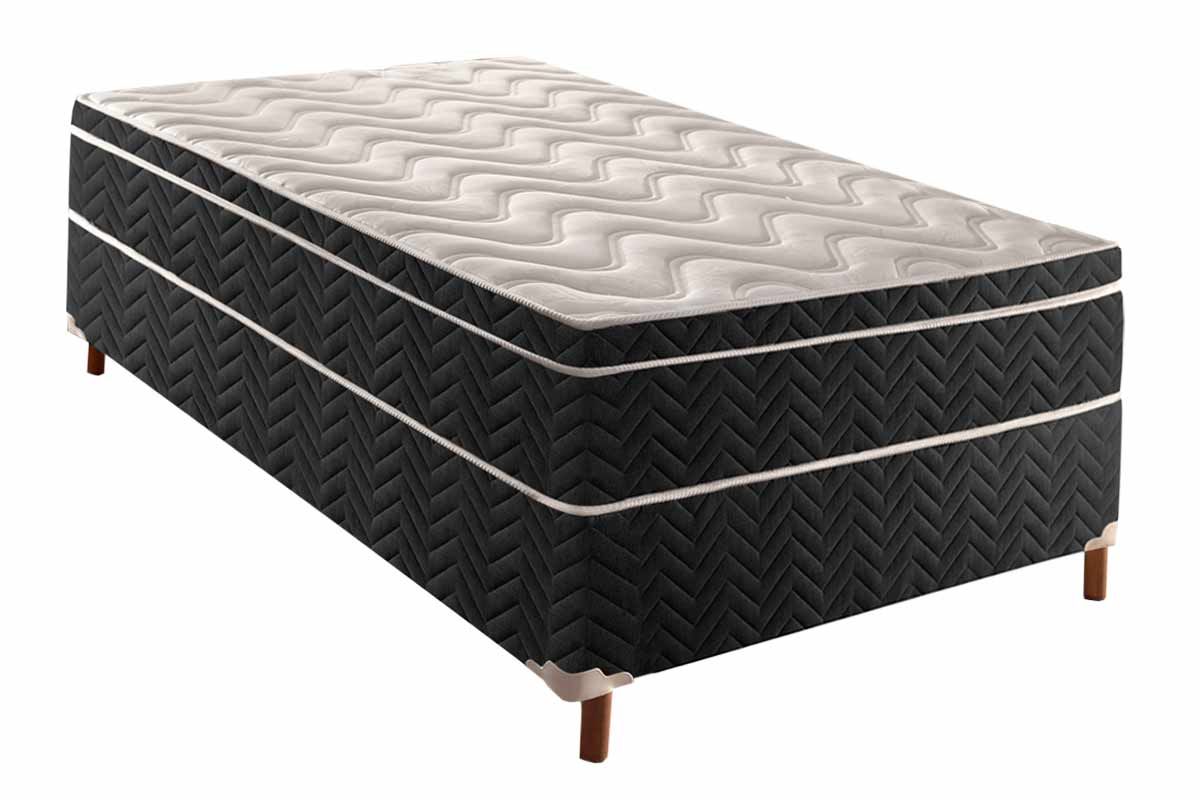 Cama Box Conjugado c/Colchão Sublime Black ParopasSolteiro - 88x188x48